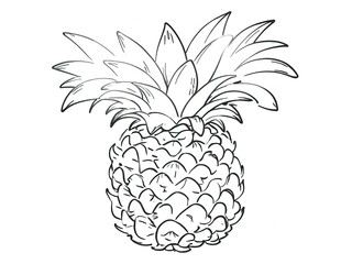 Hand drawn fresh pineapple vector illustration