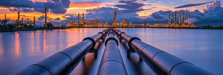 Gas and oil refinery pipeline operations for industry processing and production efficiency