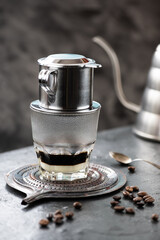 Vietnamese coffee with milk in a glass - 760856157