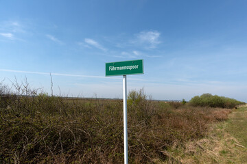 Nordsee, insel, Borkum, Fährmannsspoor, Hinweisschild