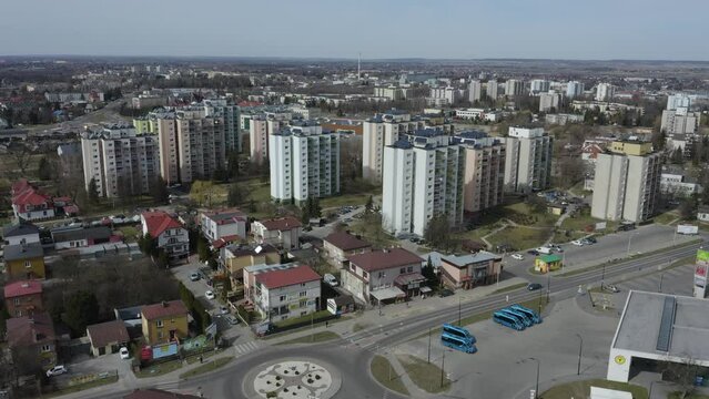 Panorama Skyscrapers Zamosc Aerial View Poland