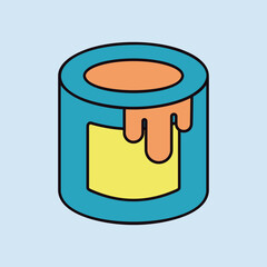 Paint bucket vector icon. Construction, repair