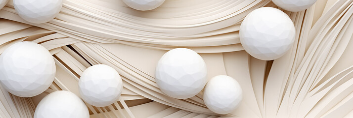 white balls on beige abstract background