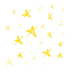 stelle gialle disegnate con pennarelli su sfondo trasparente stile scuola bambini didattica - obrazy, fototapety, plakaty