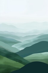 Serene Mountain Layers – Stylized Landscape for Calmness, Tranquility, and Natural Beauty