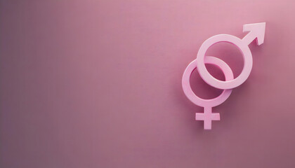 Gender symbols (man and woman)  with pink background