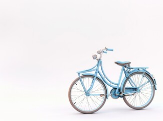 retro bicycle blue on white background isolated