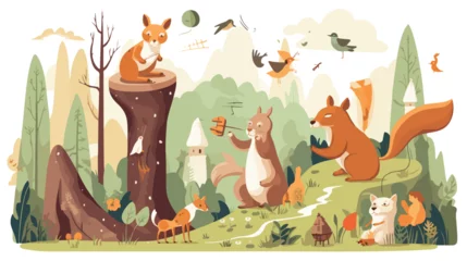 Poster A whimsical scene of animals having a treasure hunt © zoni