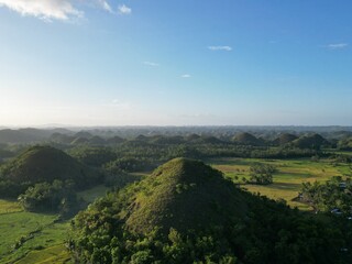 Fototapeta premium Beautiful chocolate hill in aerial view, Bohol Philippines