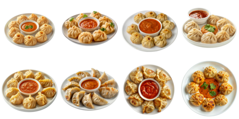 Indian food momo png mockup in 3d without backoground for decoration.