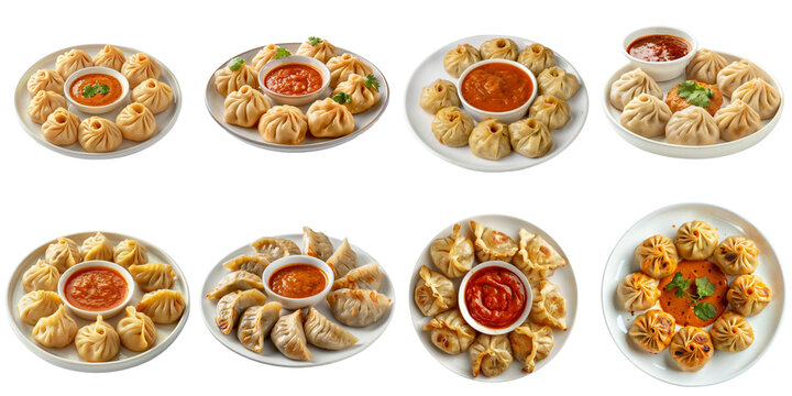 Indian food momo png mockup in 3d without backoground for decoration.