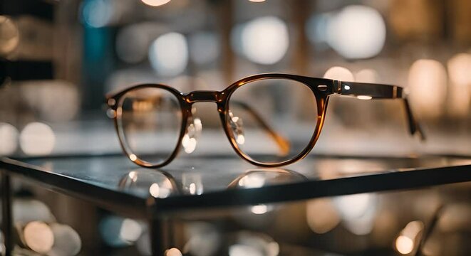 Glasses in an optician.