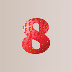 t shirt print design illustration digit eight minimal simple art fabric slogan strawberry peel fruit texture  