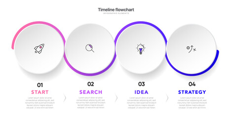 Timeline infographic design with options or steps. Infographics for business concept. Can be used for presentations workflow layout, banner, process, diagram, flow chart, info graph, annual report.