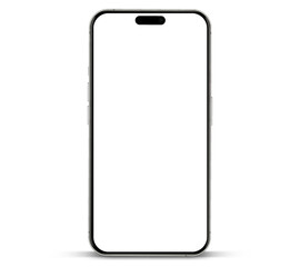 3D realistic high quality smartphone mockup with isolated background. Smart phone mockup collection. Device front view. 3D mobile phone with shadow on white background.