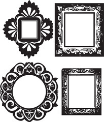 Set frames. Hand drawn vector illustration	