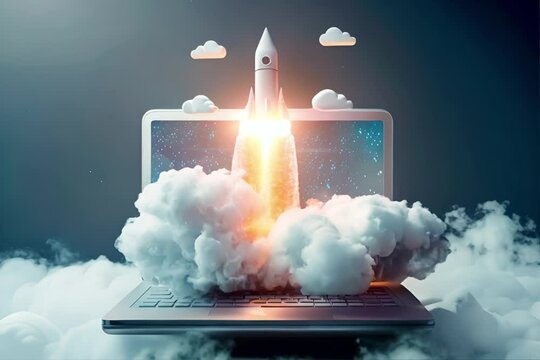 Laptop Rocket Launch: Digital Technology Takes Flight