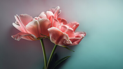 Obraz na płótnie Canvas Close-Up of Pink Tulip on Dark Background
