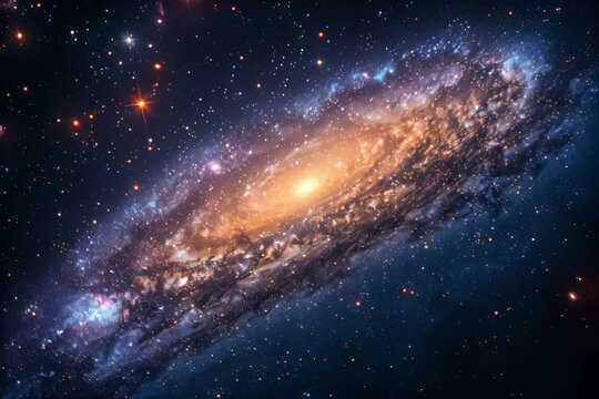 Spiral Galaxy With Stars: Astronomical Phenomenon