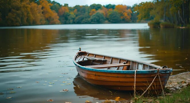 Small Boat on Lake Shore