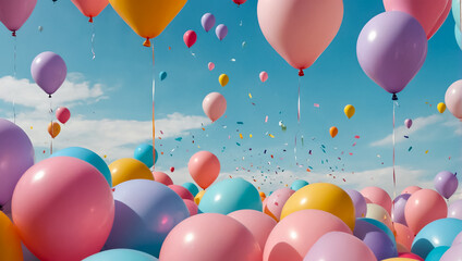 beautiful colorful balloons background feeling