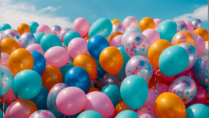 beautiful colorful balloons background decoration