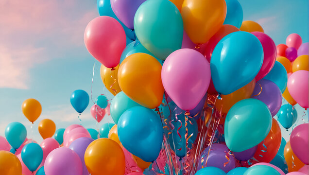 beautiful colorful balloons background concept