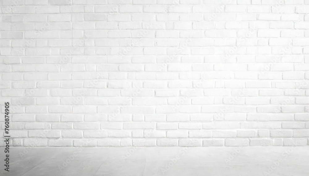 Aufkleber a brick wall with a large empty space in the middle. the wall is white and has a rough texture