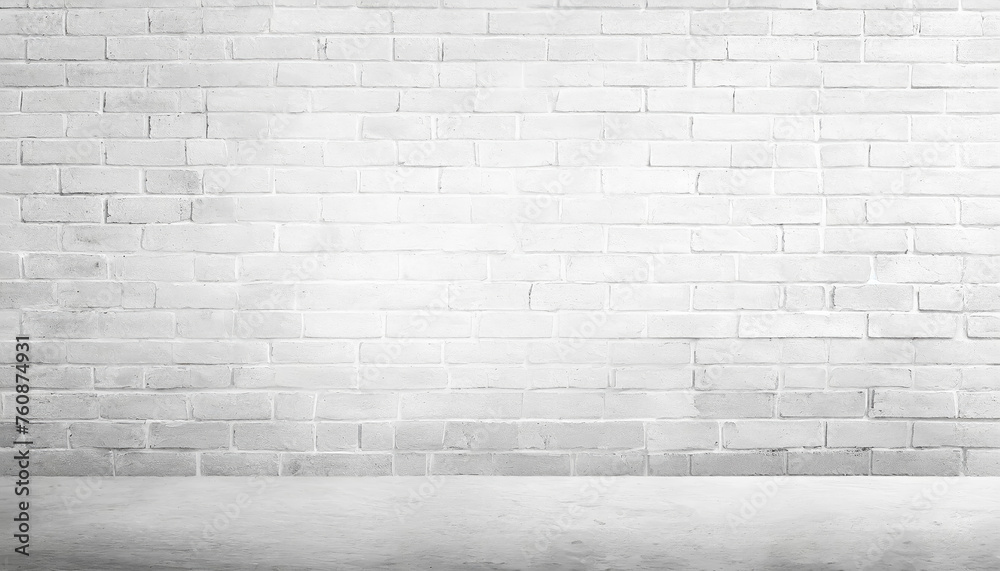 Aufkleber a brick wall with a large empty space in the middle. the wall is white and has a rough texture