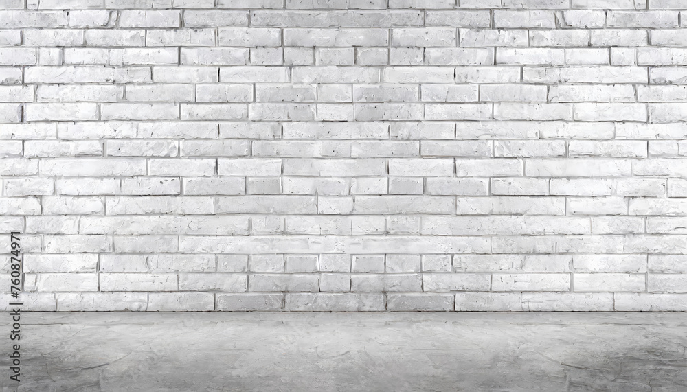 Aufkleber a brick wall with a large empty space in the middle. the wall is white and has a rough texture