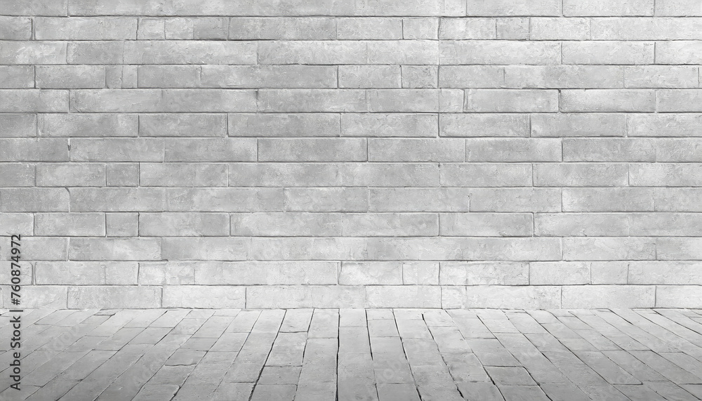 Aufkleber a brick wall with a large empty space in the middle. the wall is white and has a rough texture