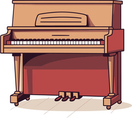 Fototapeta na wymiar Piano Keys Dance: Vector Illustration of Melodic Movement
