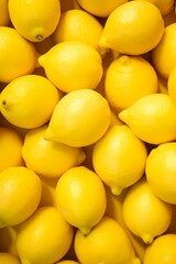 Burst of Vitamin C: Dense Gathering of Fresh Lemons on Warm Yellow