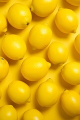 Sea of Citrus: Bright Yellow Lemons Piled on a Matching Background