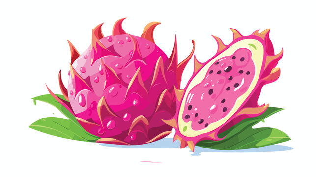 An enraged dragon fruit with its pink skin prickly
