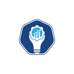 Bulb gear finance logo. Light bulb from Gears Logo Template. 