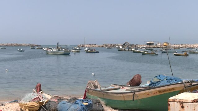 Palestinians flocked to the beach in Gaza