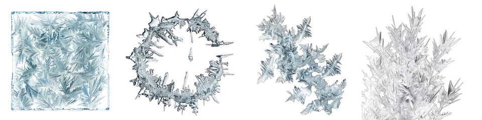 Ice crystals forming on a window Hyperrealistic Highly Detailed Isolated On Transparent Background Png File