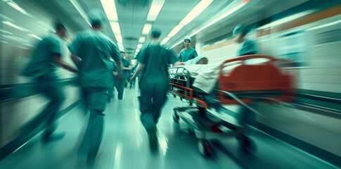 doctors running stretchers ambulance medicine - obrazy, fototapety, plakaty