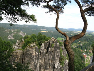 Felsenlandschaft bei der Bastei in der Sächsischen Schweiz