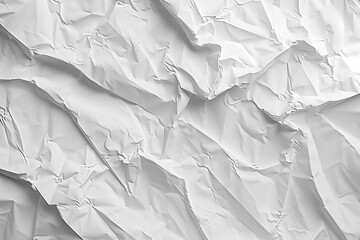 Abstract white crumpled paper backdrop for design