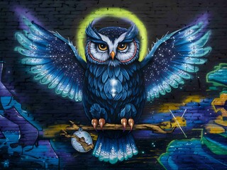 owl in the night sky