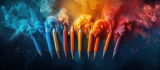 A colorful image of writing utensils