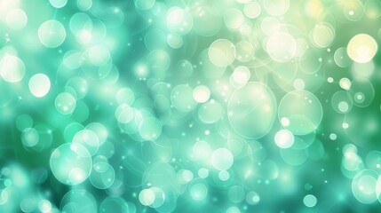 Ethereal blurred bokeh background in emerald green, pastel yellow, and champagne gold colors