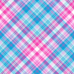 Seamless pattern in comfortable cute blue and pink colors for plaid, fabric, textile, clothes, tablecloth and other things. Vector image. 2