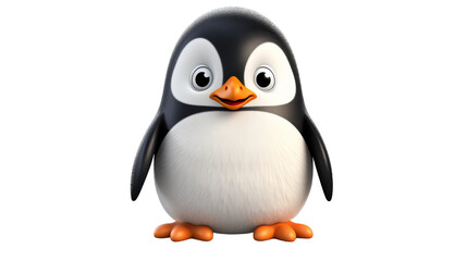 Obraz premium A playful cartoon penguin with oversized eyes and a vibrant orange beak