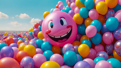 Obraz na płótnie Canvas balloon cute smiling background feeling