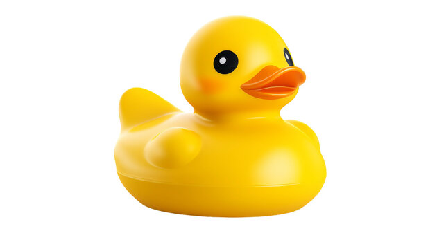 A vibrant yellow rubber ducky rests peacefully on a clean white surface