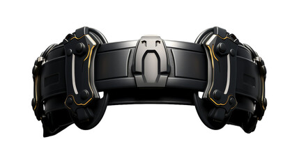 Close-up of a sleek black watch face, capturing the intricate details of the hands and markings