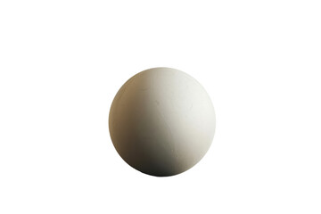 minimalist white sphere isolated on transparent background